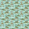 Illustration of boats in the sea near a green island in seamless pattern