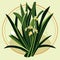Illustration of a bouquet of daffodils on a green background AI Generated
