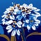 Illustration of a bouquet of daisies on a blue background AI Generated