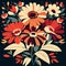 Illustration of a bouquet of daisies on a dark background Generative AI