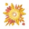 Illustration of Bouquet design for Autumn with colorful leaves and sunflower. Paper and craft style design for Autumn