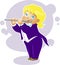 Illustration boy flutist cartoon character