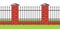 Illustration of bricks fence with forging.