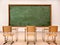 Illustration of bright empty classroom for lessons and traini