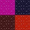 Illustration of bright stars and colorful background, set of four seamless background for textile or paper products