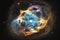 illustration, the bright supernova explosion, distant nebula, generative ai
