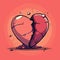 Illustration of a broken heart: a poignant visual representation of pain