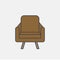 Illustration of brown sofa chair