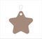 Illustration of a brown star-shaped tag with space for text isolated on a white background