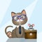 illustration of business cat