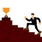illustration of a business person chasing a trophy.
