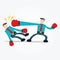 Illustration of Businessman Punch His Competitor