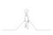 Illustration of businessman walks on the boundless road to the bright star. Single line art style