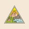 Illustration cabin in nature triangle design vector badge and emblem