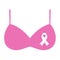 Illustration cancer awareness campaign pink ribbon badge emblem