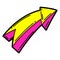 Illustration of cartoon arrow. Urban colorful teenage creative image.