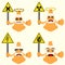 Illustration cartoon character of symbol for dangerous area on the road
