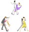 An illustration cartoon characters icon set of dancing couple sp