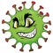 Illustration cartoon corona virus a microorganism, or monster