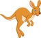 Illustration of Cartoon cute kangaroo jumping