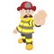 An illustration of cartoon fireman