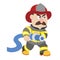 An illustration of cartoon fireman