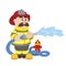 An illustration of cartoon fireman