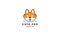 Illustration cartoon fox head face shocked logo icon vector