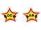 Illustration Cartoon Fun Two Stars - Boom and Bang - Graphic Element - Film - Movie Words Expression Sound Explosion Weapon