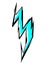 Illustration of cartoon lightning. Grunge graffiti stylized image of natural phenomenon.