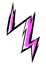 Illustration of cartoon lightning. Grunge graffiti stylized image of natural phenomenon.