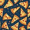 Illustration of cartoon slices of pizza