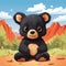 illustration of cartoon style mexican black bear generative AI