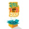 Illustration Celebrating April Fools` Day.Lettering quote April fools day springing out of box. jack in the box toy