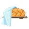 Illustration of challah. Shabbat Shalom religious object. Jewish symbol. Judaism concept image.