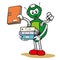 Illustration of a character robot mascot and organizing files