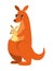 Illustration cheerful kangaroo with a baby