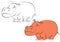 Illustration of a cheerful orange hippopotamus