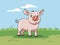 Illustration of Cheerful Pig - Farmstead Delight in Art