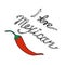 Illustration. Chili pepper. I love Mexican.