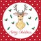 Illustration of Christmas card with deer