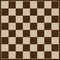 Illustration of a classic chessboard made of beige-brown squares.