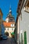 Illustration of Clock tower from streets of Sighisoara