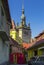 Illustration of Clock tower from streets of Sighisoara