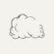 Illustration Cloud of dust. Black and white style