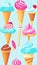 illustration of collection of ice cream, AI Generative Illustration Graphic Design Art Icon Symbol Sign Logo