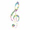Illustration of a colorful clef