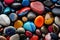 illustration of colorful pebbles stones background. Generative AI