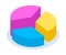 Illustration of colorful pie chart for presentation, web sites, documents. Business workflow layout