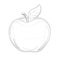 Illustration: Coloring Book Series: Apple. Soft thin line.